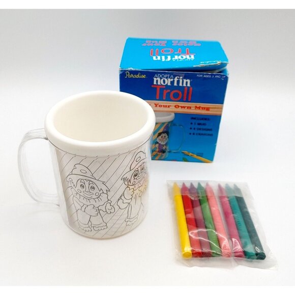 Paradise Adopt a Norfin Troll Color Your Own Mug 1992 RARE - Picture 2 of 7